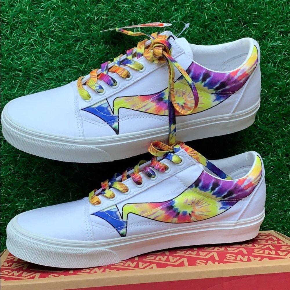 VANS OLD SKOOL WARP TRUE WHITE/TIE DYE WMNS - Picture 12 of 16